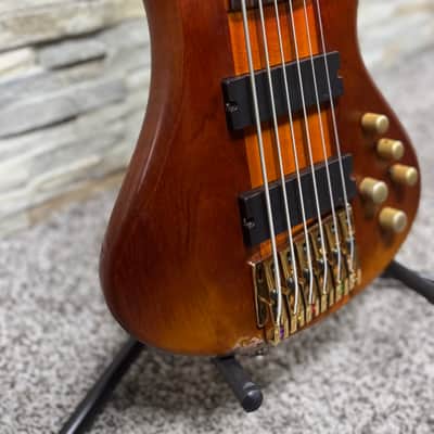 Schecter Stiletto Studio-6 Active 6-String Bass – Honey Satin – Upgraded with Kahler Professional Bridge image 3