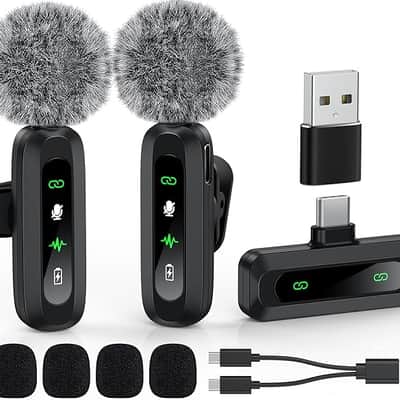 USB C Lavalier Microphone Wireless Mini Mic for Type-C Android Phone/Tablet/PC Video Recording Clip-on Mics with Rotatable Clip&Denoise Recording, Ideal for Vlog Tiktok Youtube Podcast Content Creator image 1