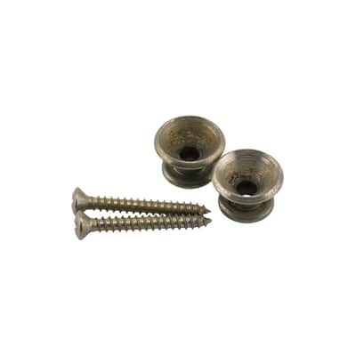 Fender Road Worn Vintage Style Strap Buttons Set of 2 (Aged/Relic Nickel)