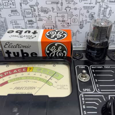 General Electric 12SN7GTA Preamp Tube Set Grey Plates Same Codes USA 1963 Tested image 11