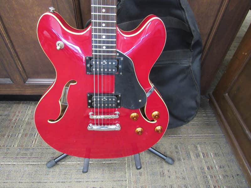 Oscar Schmidt Delta King OE-30/CH Semi-Hollow Body El Guitar With Original Gig Bag image 1