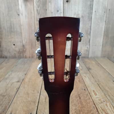 Dobro Model 66B Squareneck Resonator 1985 Sandblasted Birch With Case - Sunburst sandblasted French Scroll design image 6