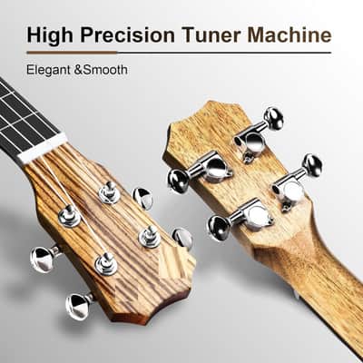 30 inch wood High Baritone LCD color display Electric Ukulele Professional Ukelele Kit Beginner Travel Guitar Starter Pack Bundle, Padded Gig Bag, Strap Set image 2