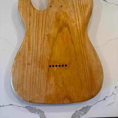 Warmoth Telecaster Body Natural Amber – Contoured – Universal Neck Rout – String Through image 2