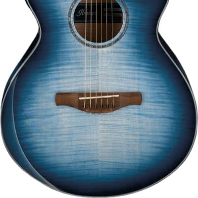 Ibanez AEWC400 Grand Concert Acoustic-Electric Guitar, Flame Maple Top, Indigo Blue Burst image 2