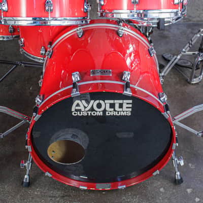 Ayotte 80s "Ray Era" Red Gloss One-Way Shade 5-Piece Drum Kit (22/16/14/13/12) image 14