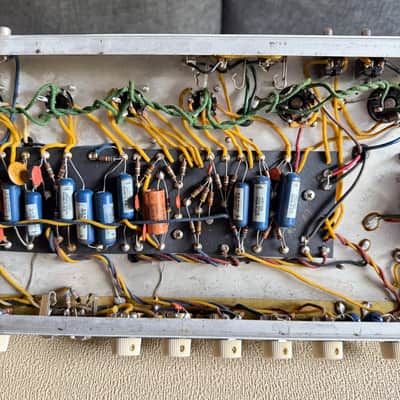 Pre-CBS 1962 Fender Bandmaster Amp 6G7-A Blonde Brown Face Beige Grille Cloth image 15