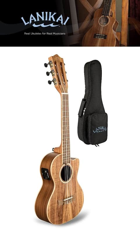 Lanikai Solid Top Acacia 6-String Uke Acoustic/Electric Tenor Ukulele FREE GigBag FREE US Shipping! image 1