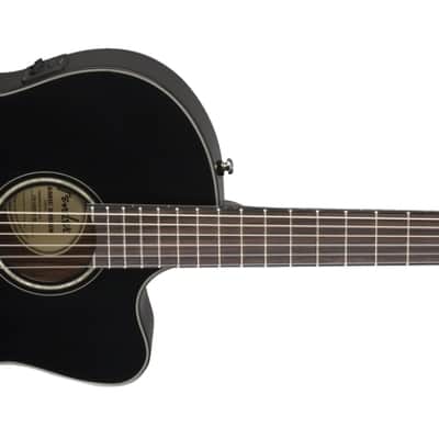 Fender Classic Design CN-140SCE Black Thinline Electro Nylon Guitar & Hardshell Case Bild 3