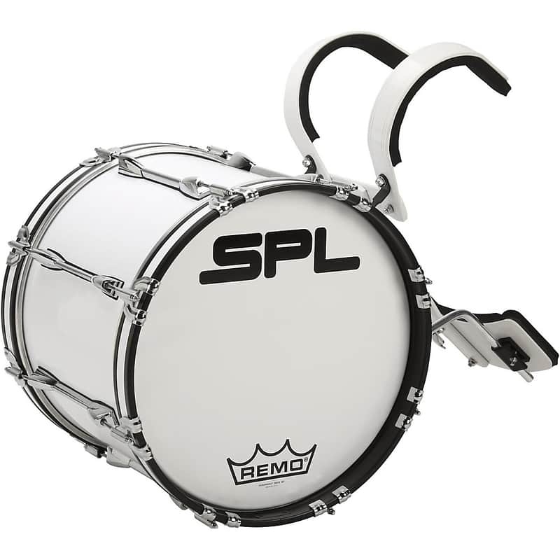 Sound Percussion Labs MBD1814XWH 18x14" Birch Marching Bass Drum with Carrier image 1