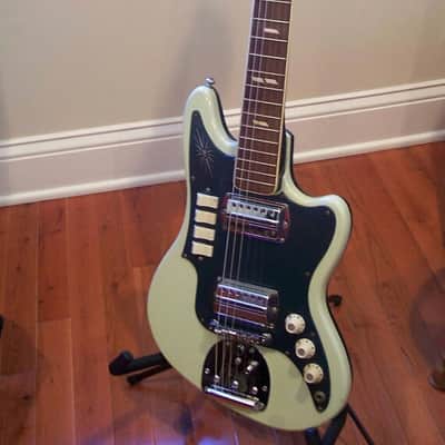Lafayette Guyatone Zenon 1966? Electric Guitar 2 Pickup Two Tone Green  Japan Rare image 23