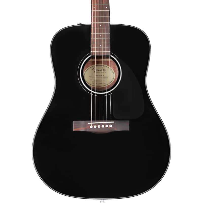 Fender CD-60 Dreadnought V3 Black Acoustic Guitar w/ case image 1