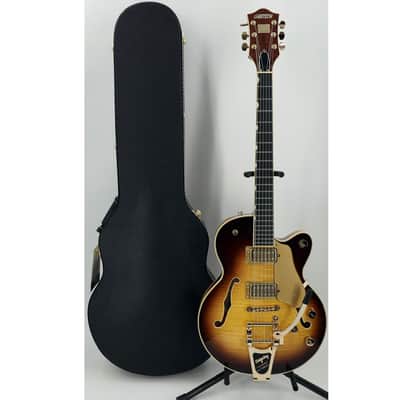 Gretsch Broadkaster Jr. LX Figured Center Block Semi-Hollow Guitar w/ String-Thru Bigsby & Hardshell Case - Caramel Dawn image 14