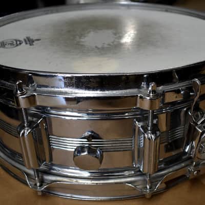 Rogers Late 60's, early 70's Era 5" x 14" Dynasonic 5 Line COB Snare Drum image 4