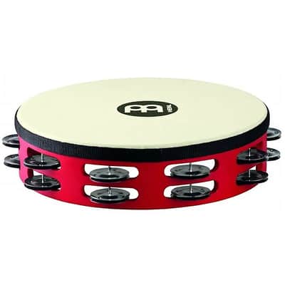Meinl TAH2BK-R-TF Touring Synthetic Head Tambourine with Double Row Steel Jingles
