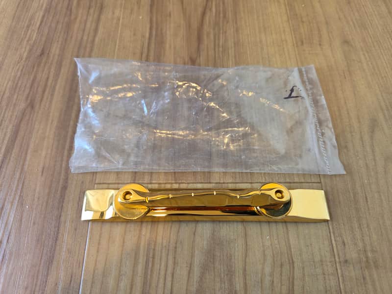NOS Vintage 1970's Bigsby Gold-Plated Aluminum Archtop Guitar Floating Bridge! image 1
