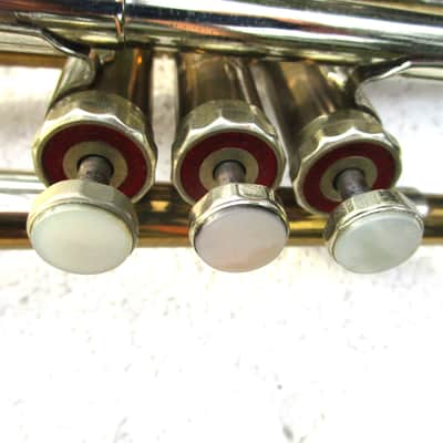 Getzen 90 Deluxe Trumpet, 1949, USA, Gold Lacquer, Tags, Case, Very Clean image 11