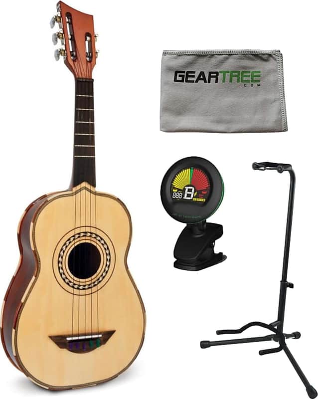 H. Jimenez El Quetzal LV2 Vihuela 5-String Acoustic w/ Gig Bag, Tuner, Stand, and Cloth image 1