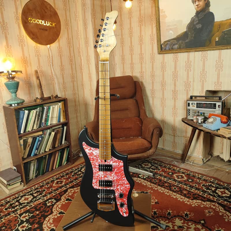Samara Style Black Electric Guitar Rare USSR Era Tribute Custom Options image 1