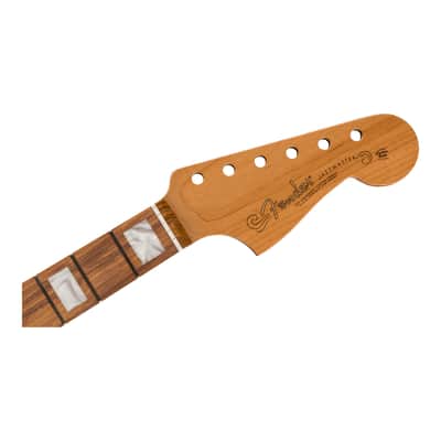 Fender Roasted Jazzmaster Neck, Block Inlays, 22 Medium Jumbo Frets, 9.5" Radius, Pau Ferro, Modern C Shape image 3