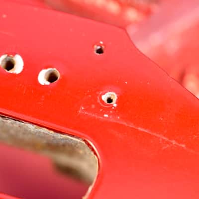 Vintage 1964 / 1965 Fender Stratocaster Project Body - Very Old Candy Apple Red Refinish - Pre-CBS SRV Strat Real Deal 1964 image 18