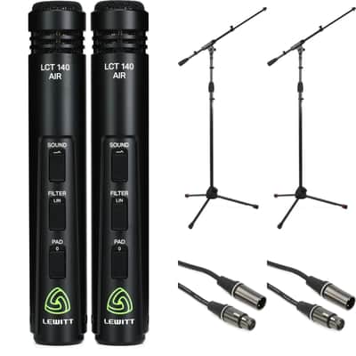 Lewitt LCT 140 AIR Small-diaphragm Condenser Microphone With Stands and Cables - Stereo Pair image 1