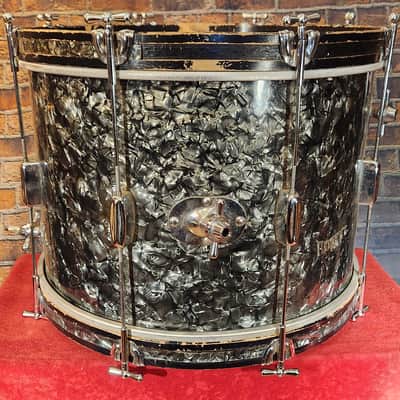 Vintage 1960s Rogers Spotlight 20x14" Kick Drum Black Pearl Wrap image 4