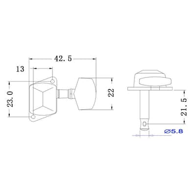 3R3L Semi Closed Guitar Tuner String Tuning Pole Head Set Folk Guitar Knobs Acoustic Electric Guitar Locking Tuner Silver String Tuning Foot Keys Machine Head Set image 3