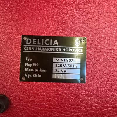 Delicia Mini 807 vintage czech combo organ 1970s working red case 1721 1970s image 6