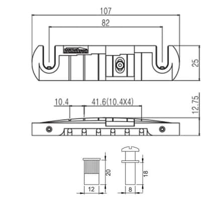 Adjustable Intonated Wraparound Bridge Tailpiece for Les Paul Style Electric Guitar image 7