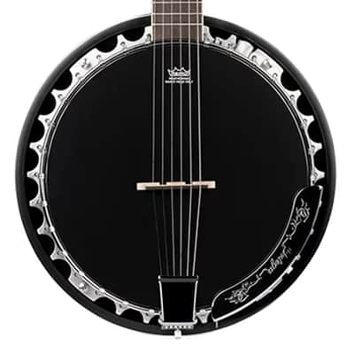 Ortega Guitars OBJE356-SBK-L Raven Series LH 6-String A/E Banjo - Black image 1