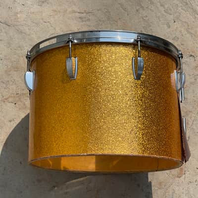 1970's Ludwig 14" Concert Timp Tom Gold Sparkle 10x14 6-PLy image 3