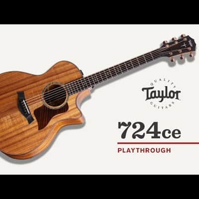 Taylor 724ce Hawaiian Koa Grand Auditorium Electro-Acoustic Guitar, Natural image 3