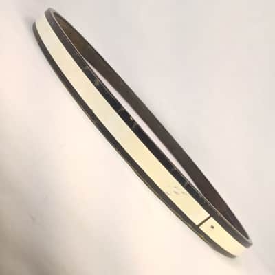 Pearl 24" Bass Drum Hoop Black Paint/White 7/8" Inlay 8-Ply Vintage x1 5/8"x3/8" image 2