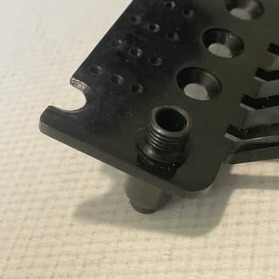 1990's Era Original Floyd Rose Made in Germany Black Left Hand Lefty Tremolo Bridge Base Plate w/ Arm Bushing image 5