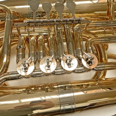 New Alexander model 164 "Kaisertuba" BBb Tuba in Gold Brass,4 valves, Lacquered,Nickel-Silver Garland; with Care Kit image 15