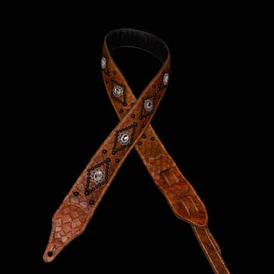 Carlino Tan scale leather crystal strap 2026 - Tan image 3