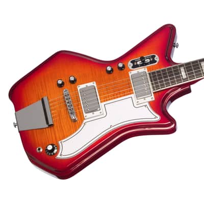 Airline Guitars Jetsons 2P FM Cherry Burst Flame image 3