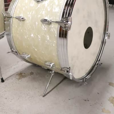 Gretsch Round Badge White Pearl 3pc Drum Kit Set Vintage 1960's image 3