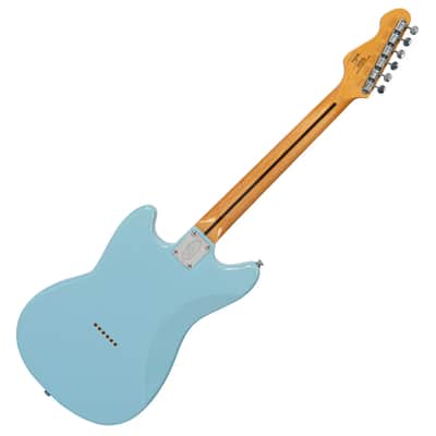 Vintage REVO Series 'Colt HH Twin' Hardtail Electric Guitar - Laguna Blue image 4