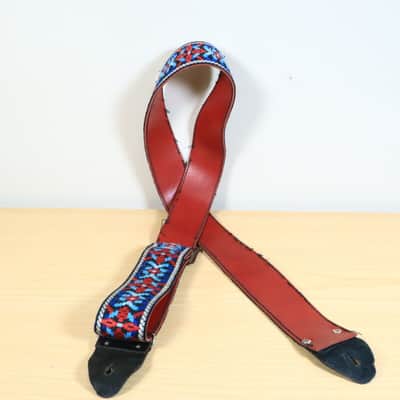 Vintage Ace Embroidered Guitar Strap Red White Blue Strap Clapton Hendrix image 12