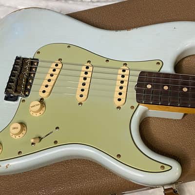 NEW! Fender Limited Edition Custom Shop 1960 Stratocaster Relic - Aged Sonic Blue - Matching Peg Head - 7.8lbs - Authorized Dealer - G07113 image 3