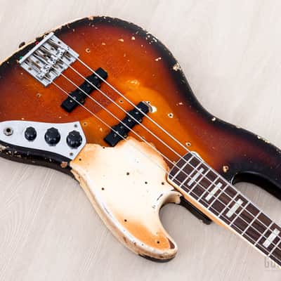 1968 Fender Jazz Bass Sunburst Faux Burst Vintage Bass w/ Case image 9