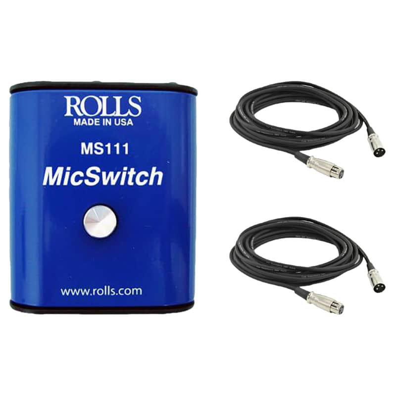 Rolls MS111 Mic Mute Switch with 2x XLR Cables & StreamEye Polishing Cloth image 1