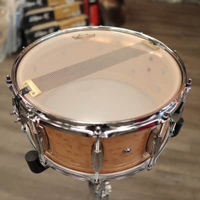 Pork Pie 6.5x14" Mahogany Snare Drum w/ Maple Re-Rings (Birdseye Maple Finish) image 7