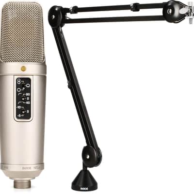 Rode NT2-A Large-diaphragm Condenser Microphone  Bundle with Rode PSA1 Desk-mounted Broadcast Microphone Boom Arm image 1