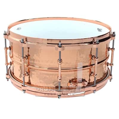 Ludwig LC662KTC Hammered Copper Phonic 6.5x14" 10-Lug Snare Drum with Copper Hardware, Tube Lugs 2018 - Present - Polished Copper image 3