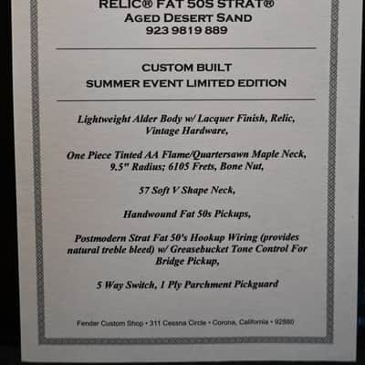 Fender Custom Shop Fat 50’s Stratocaster Relic LTD 2017 - Aged Desert Sand #0453 image 16
