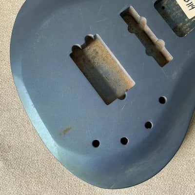 Unknown Metallic Blue 4 String Bass Basswood Body - Blue image 2