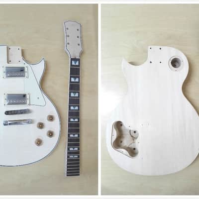 E238DIYPBDIY Solid Body Electric Guitar DIY Kit, No-Soldering, Flame Maple Veneer image 8